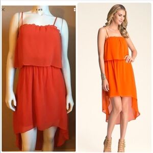 Bebe Layered Woven Hi-Low Dress Size small